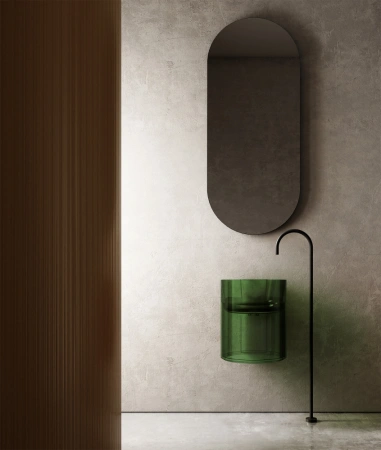 Раковина моноблок подвесная Abber Kristall AT2704Emerald 42x42 фото