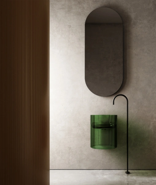 Раковина моноблок подвесная Abber Kristall AT2704Emerald 42x42 фото