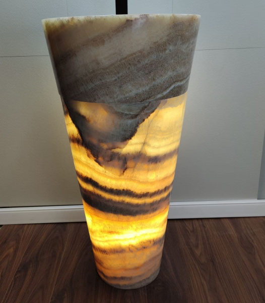 Раковина напольная из оникса Yellow ON-01355 (45*45*90) фото