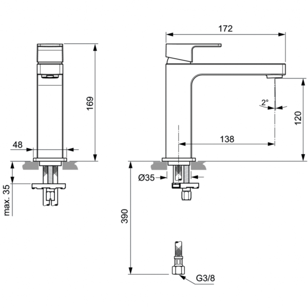 Смеситель для раковины Ideal Standard EDGE A7108AA фото