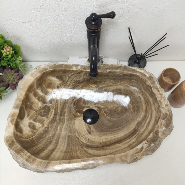 Накладная раковина из оникса Erozy Sunset EO-01513 (63*43*16) фото