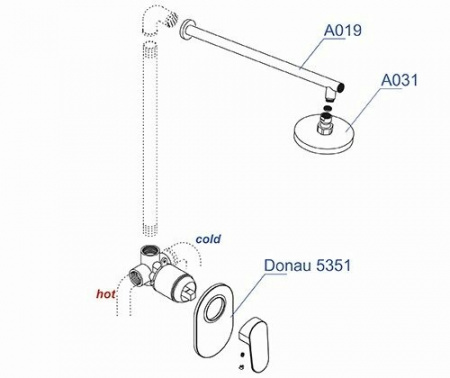 Душевая система скрытого монтажа WasserKRAFT Donau A12031 фото