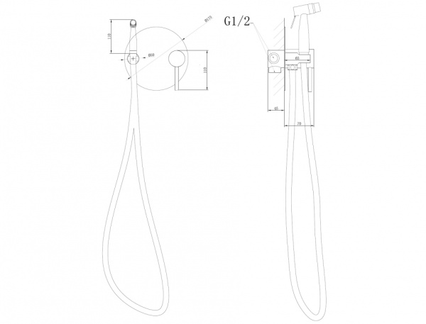 Гигиенический душ со смесителем Abber Emotion AF8826G золото матовое фото