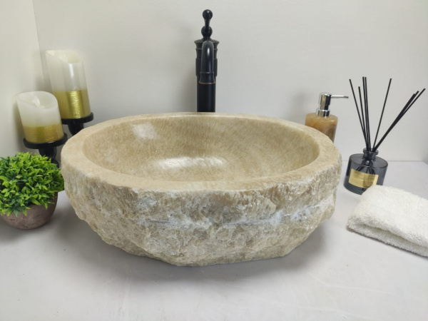 Накладная раковина из оникса Indo Erozy Yellow EO-00041 фото