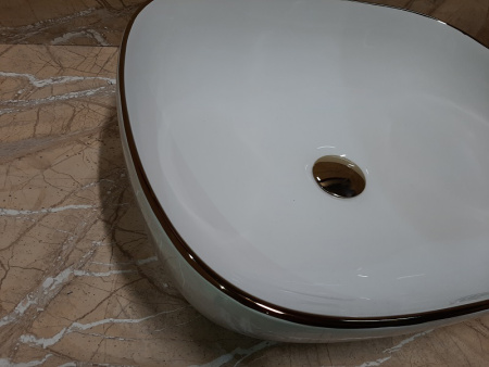 Накладная раковина CeramaLux NC D1302H011-1 50,5х40,5 золото фото