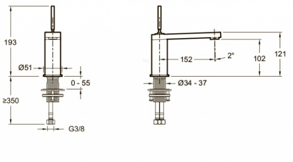 Смеситель для раковины Jacob Delafon Composed E73158-ND-CP фото