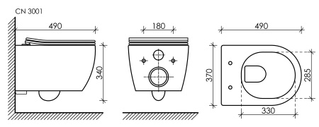 Унитаз подвесной безободковый Ceramica Nova Play Rimless CN3001 белый, с сиденьем фото