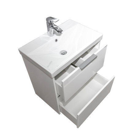 Тумба с раковиной Comforty Селенга-60 00-00022139CF белый глянец фото