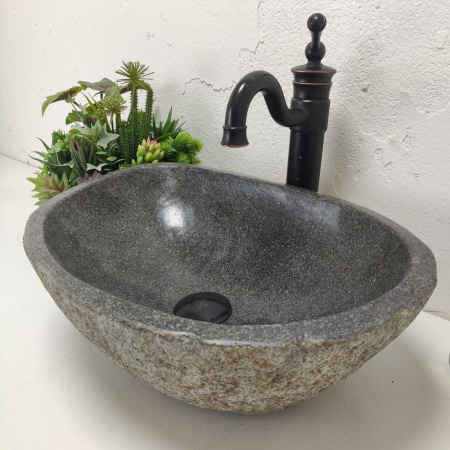 Накладная раковина из речного камня RS01523 (46*33*15) 40S фото