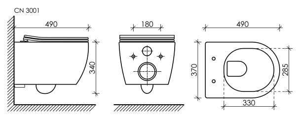 Унитаз подвесной безободковый Ceramica Nova Play Rimless CN3001 белый, с сиденьем фото