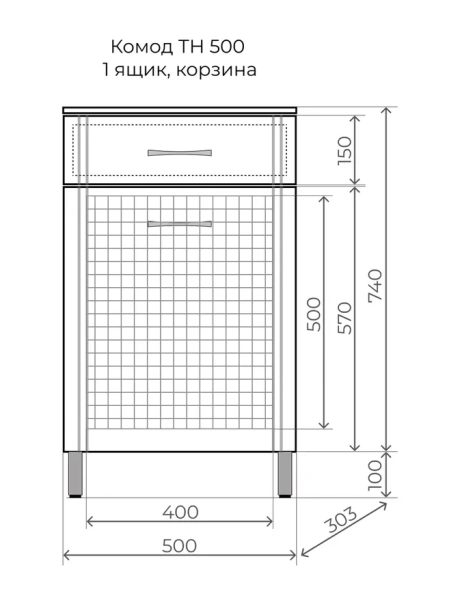 Комод с бельевой корзиной Style Line Эко Стандарт АА00-000042 фото