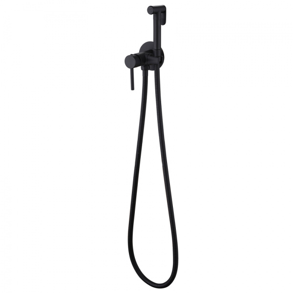 Гигиенический душ со смесителем Abber Wasser Kreis AF8125B черный матовый фото