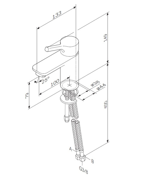 Смеситель для раковины AM.PM X-Joy F85B02100 фото