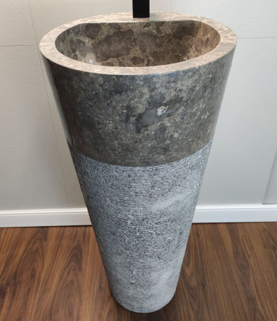 Раковина напольная из мрамора Grey MN-01349 (40*40*90) фото