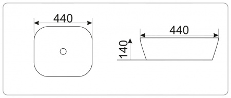 Накладная раковина CeramaLux NC 358 44х44 фото