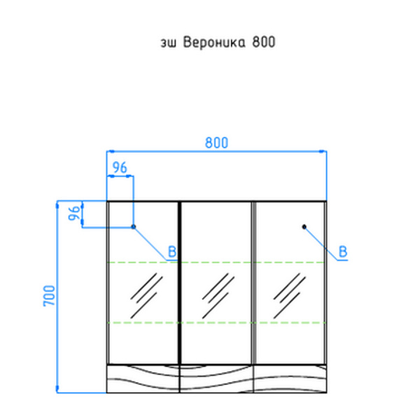 Зеркало-шкаф Style Line Вероника 80 Люкс белый ЛС-00000057 фото