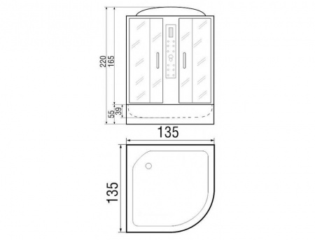 Душевая кабина River Temza 135/135/55 ТН фото