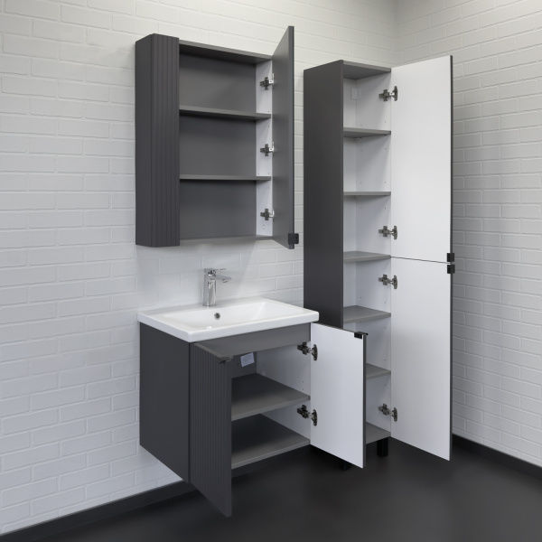 Тумба с раковиной Comforty Лима 60П 00-00019236 антрацит фото