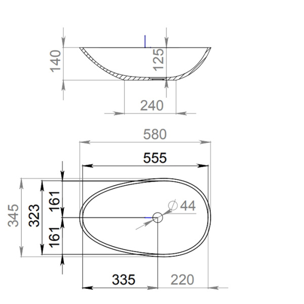 Накладная раковина Salini Callista 1101101G 58x34 белый глянец фото