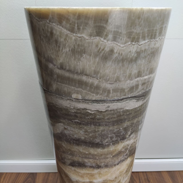 Раковина напольная из оникса Grey ON-01366 (40*40*90) фото