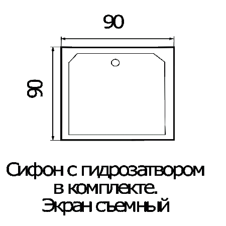 Поддон для душа River 90*90*38 квадратный фото