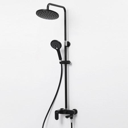 Душевая стойка с тропическим душем WasserKRAFT Elbe A17401 черная матовая фото