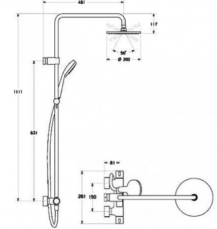 Душевая система (стойка) Hansa Prisma 58099103 фото