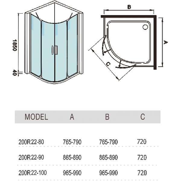 Душевой уголок WeltWasser WW200 200R22-100 100х100 фото