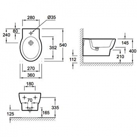 Биде подвесное Jacob Delafon Ove E1586-00 фото