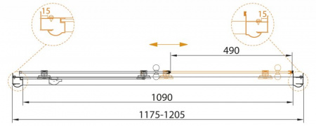 Душевая дверь Cezares Giubileo GIUBILEO-BF-1-120-CP-G 120 см фото