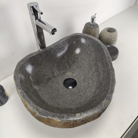 Накладная раковина из речного камня RS0968 (47*41*15) фото