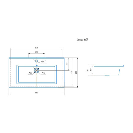 Раковина Grossman Kirovit Оскар 85 У18298 фото