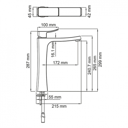 Высокий смеситель для раковины WasserKRAFT Aller 1063H фото