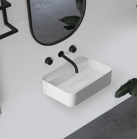 Раковина подвесная Abber Stein AS2626 50x40 белая матовая фото