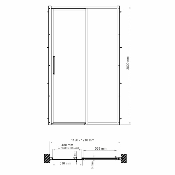 Душевая дверь WasserKRAFT Lopau 32S05R фото