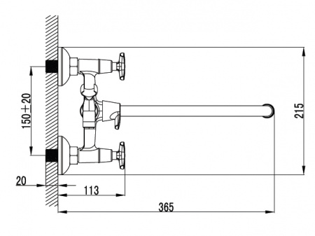Смеситель для ванны с душем Kaiser Crystal 28155 фото
