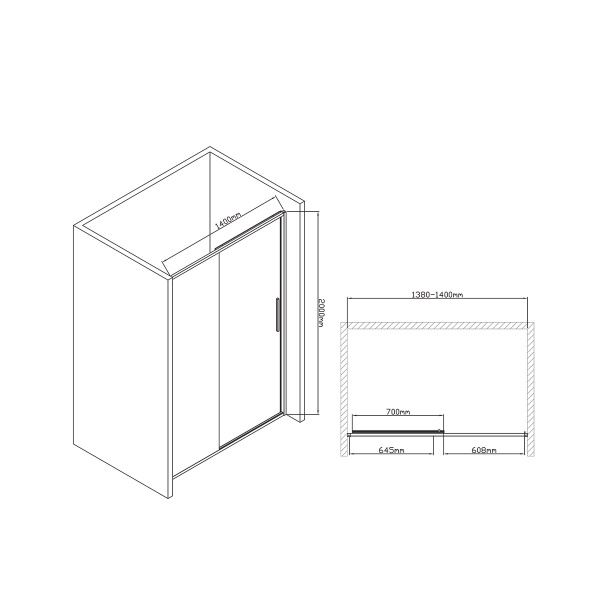 Душевая дверь Vincea Slim-U VDS-2SU140CL 140 см хром фото