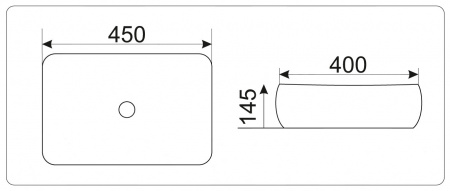 Накладная раковина CeramaLux NC 355 45х40 фото