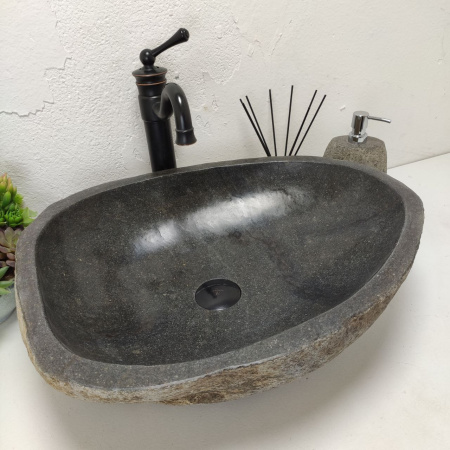 Накладная раковина из речного камня RS01471 (54*44*15) B102 фото