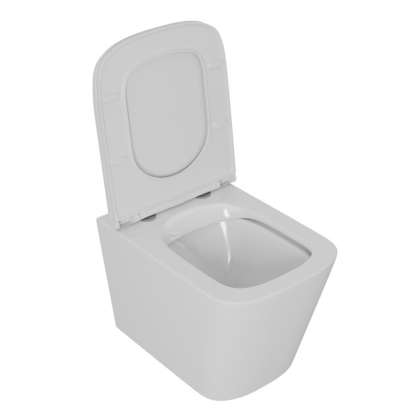 Безободковый подвесной унитаз D&K Quadro DT1516016 с сиденьем S/C фото