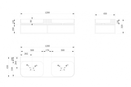 Консоль с двойной раковиной Abber Stein AS2646 120x45 белая матовая фото
