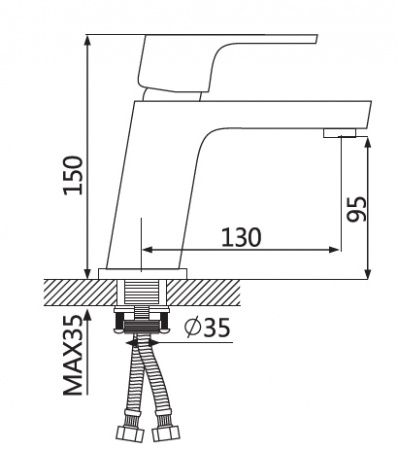 Смеситель для раковины Oute Т9070 Т9071 фото