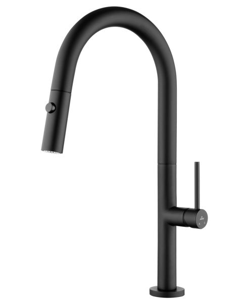 Смеситель для кухни с выдвижной лейкой Kaiser Merkur 26466-2 черный матовый фото