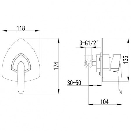 Смеситель для душа Lemark Mars LM3523C фото