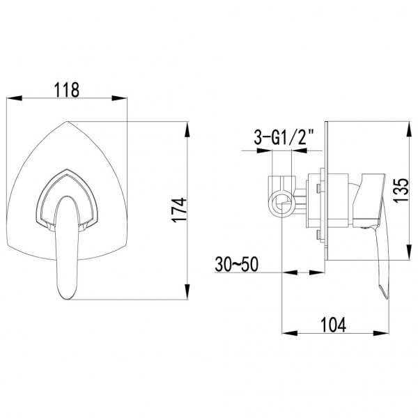 Смеситель для душа Lemark Mars LM3523C фото