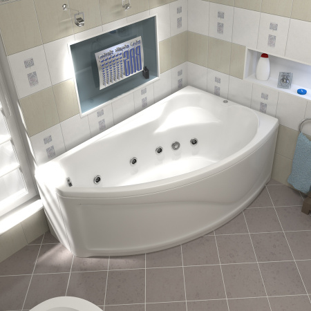 Ванна акриловая с гидромассажем Bas Николь 170х100 R фото