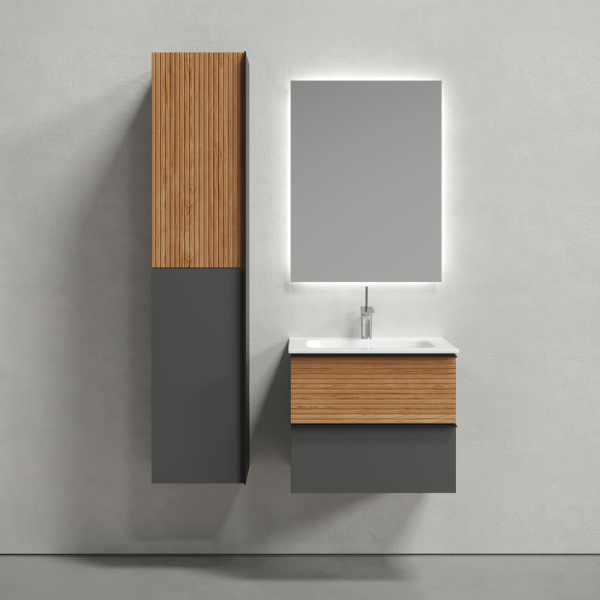 Тумба под раковину Sancos Delta DL60GR дуб красный/графит фото