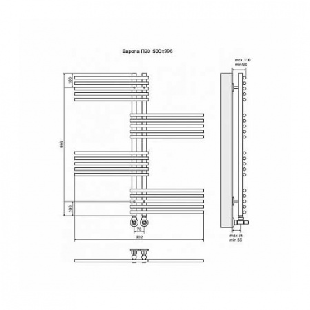 Водяной полотенцесушитель Terminus Европа П20 4620768886669 902х996 фото