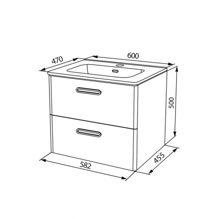 Тумба с раковиной Iddis Brick 60 см BRI60W0i95K фото