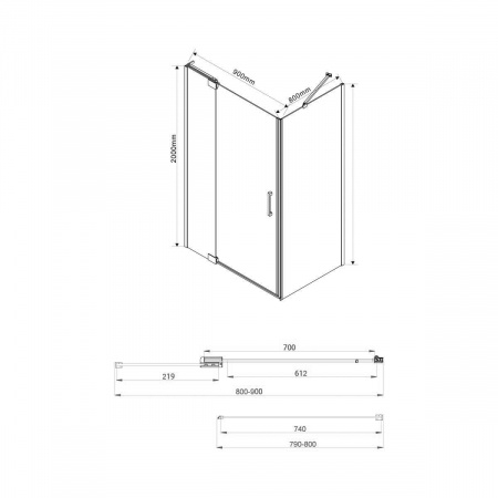 Душевой уголок Vincea Extra VSR-1E809080CL 80/90x80 фото